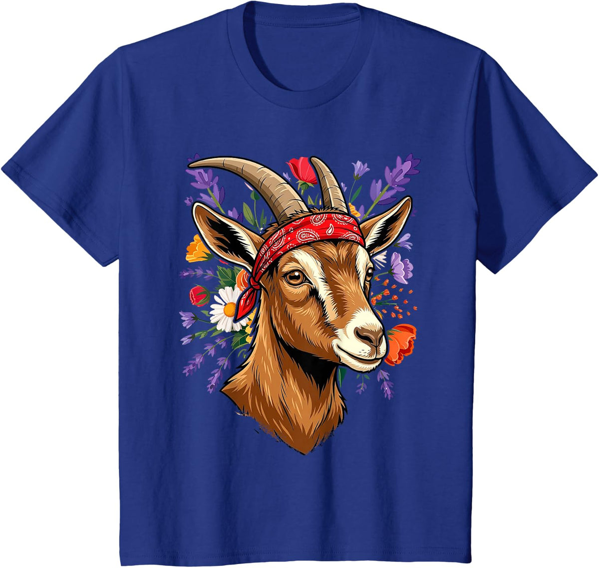 Cute Goat Lover Art for Women Girls Kids Farm Animal Lover T-Shirt - Royal Blue