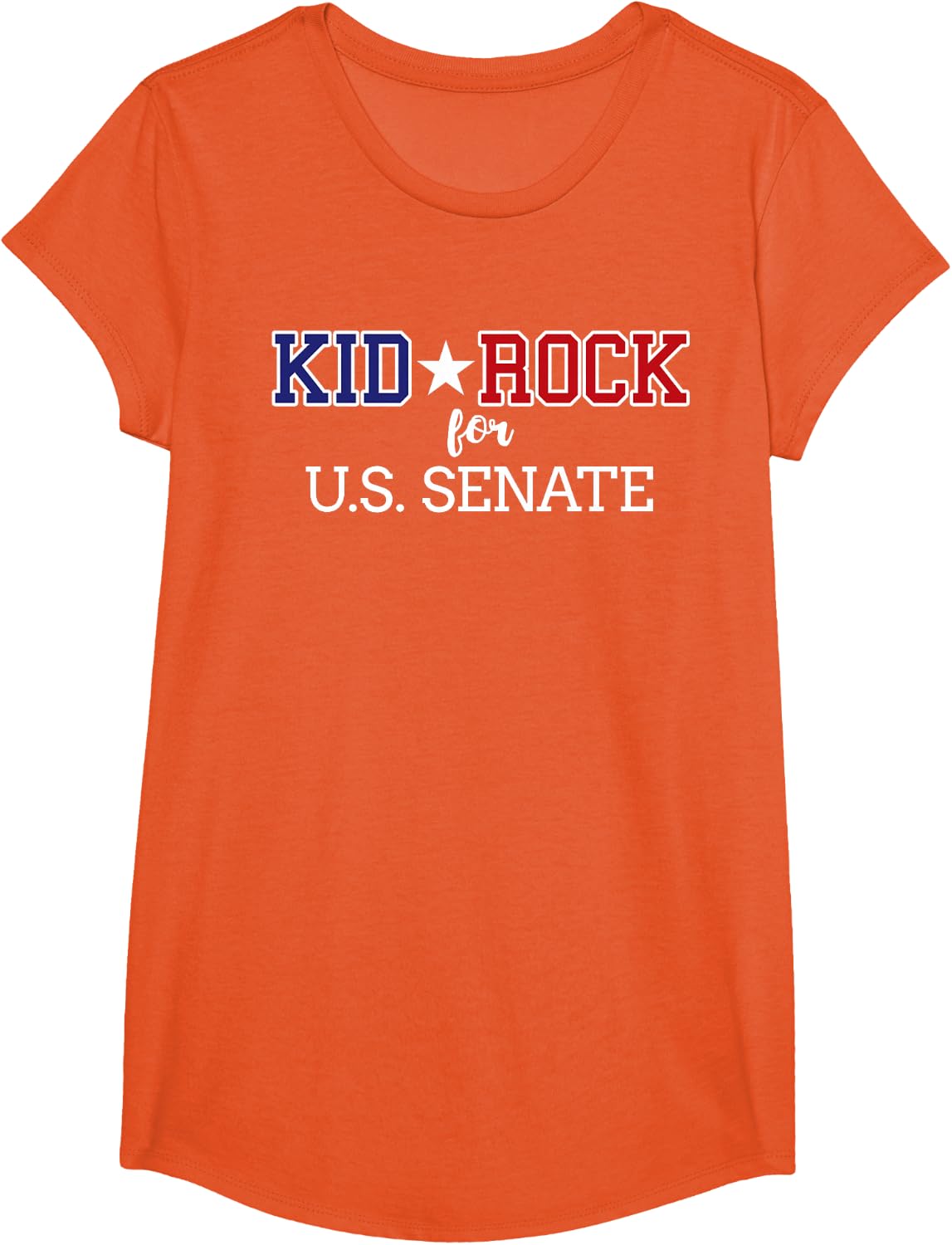 Kid For US Senate 2018 Election Shirt In Rock We Trust T-Shirt - Girls Orange