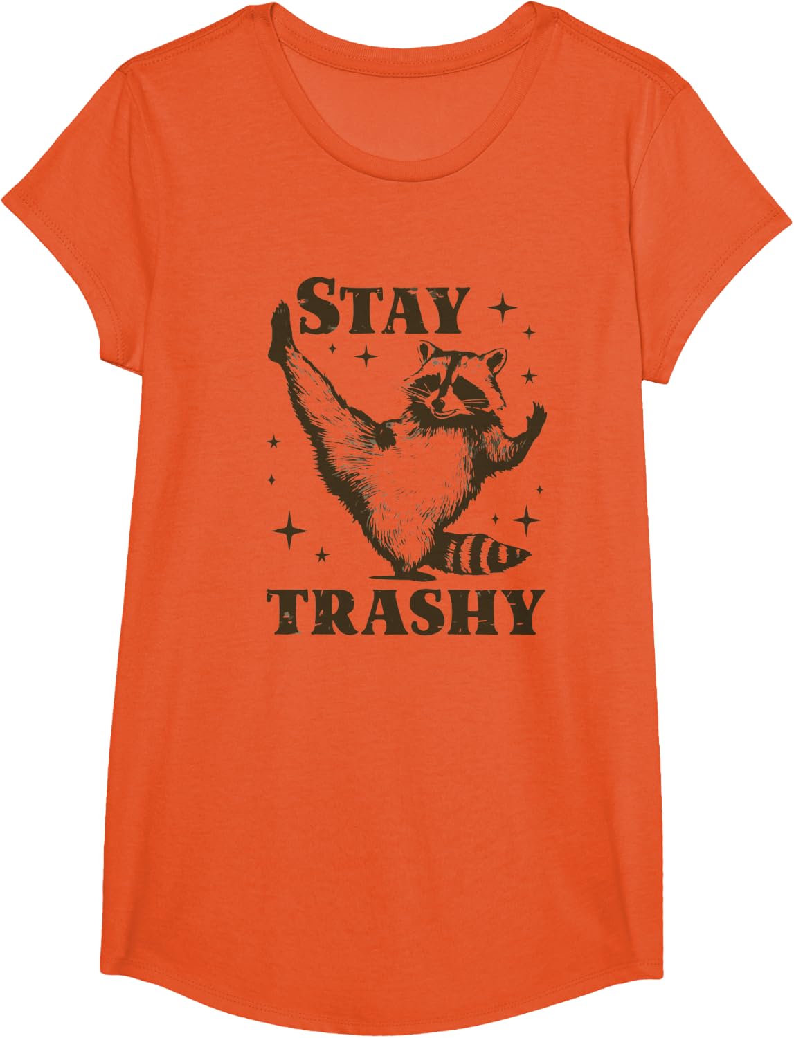 Stay trashy funny raccoon meme humor vintage T-Shirt - Girls Orange