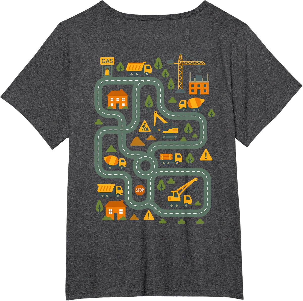 (On Back) Tired Dads Club Car Race Track On Dad Father's Day T-Shirt - Dark Heather Grey