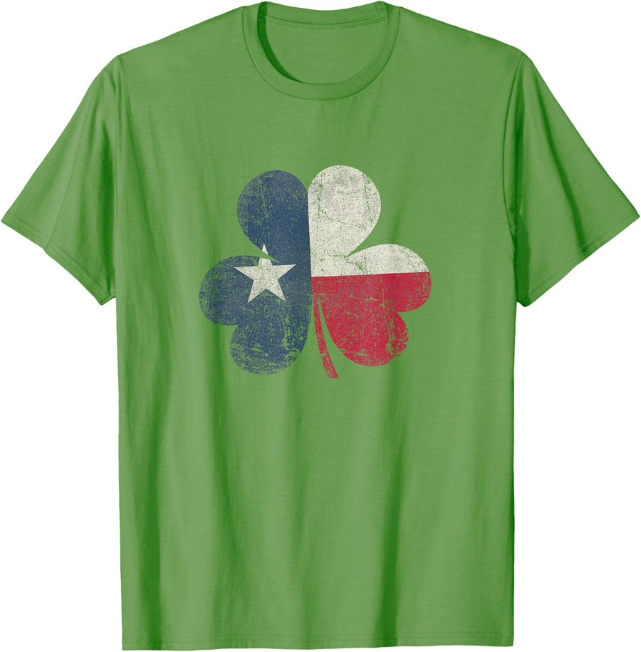 St. Patricks Day Irish Clover Texas Texan T Shirt T-Shirt - Grass Green