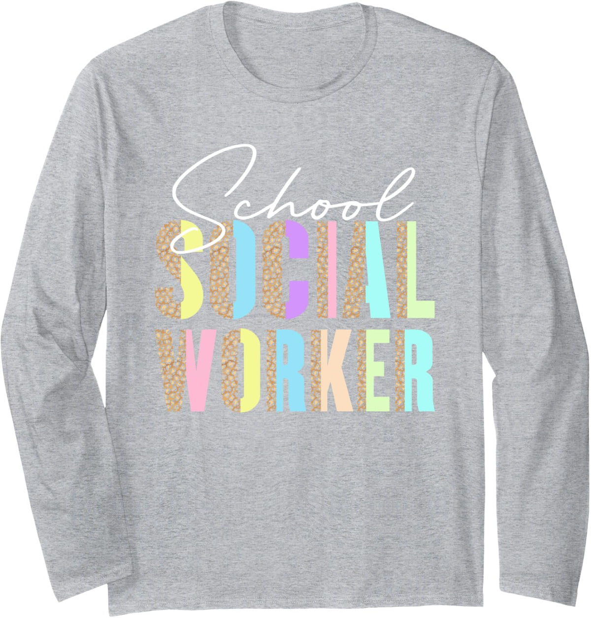 Social Work Back To School Day Social School Worker Long Sleeve T-Shirt - Adult Unisex Heather Grey