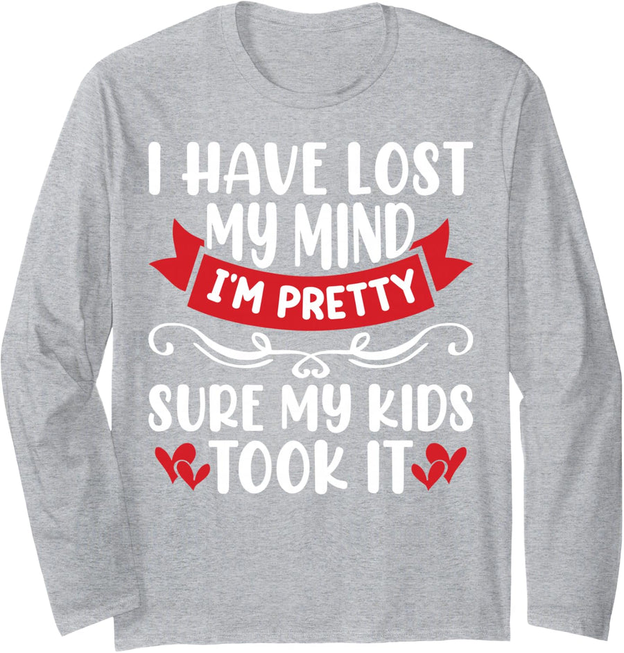 Mom Day Funny Gift Long Sleeve T-Shirt - Adult Unisex Heather Grey