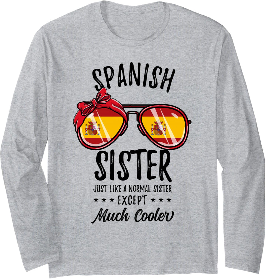 Matching Spanish Sister Long Sleeve T-Shirt - Adult Unisex Heather Grey