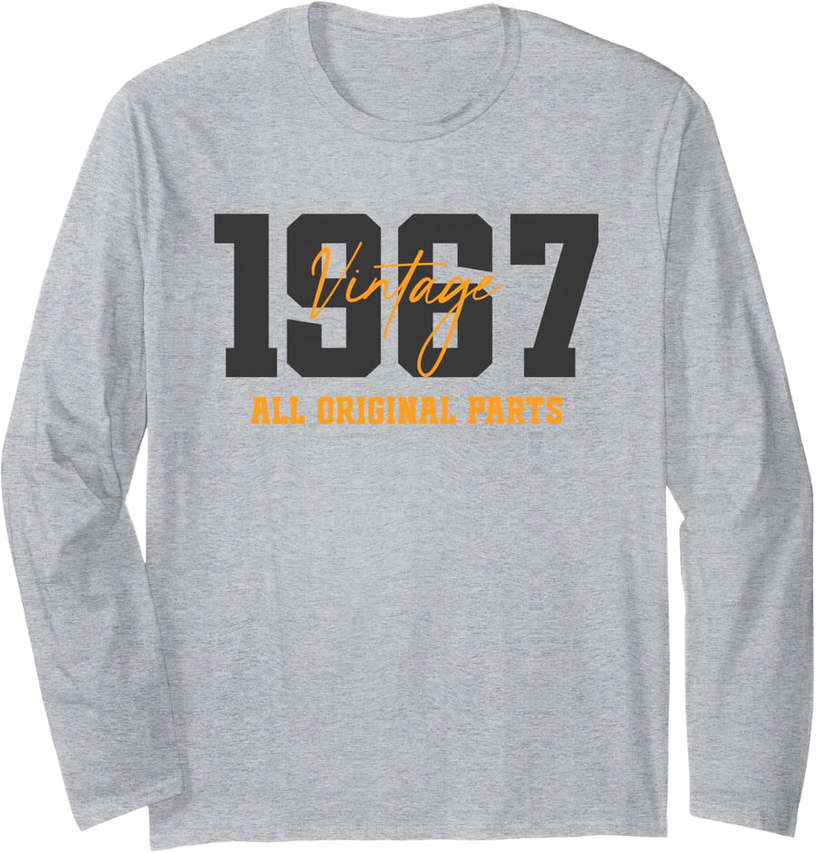 Vintage 1967 59yr Bday Decorations Men 1967 59th Birthday Long Sleeve T-Shirt - Adult Unisex Heather Grey