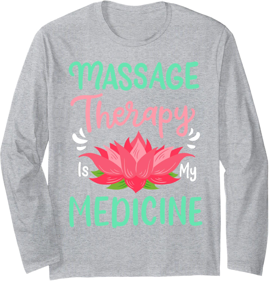 Massage Therapy Massage Therapist Long Sleeve T-Shirt - Adult Unisex Heather Grey
