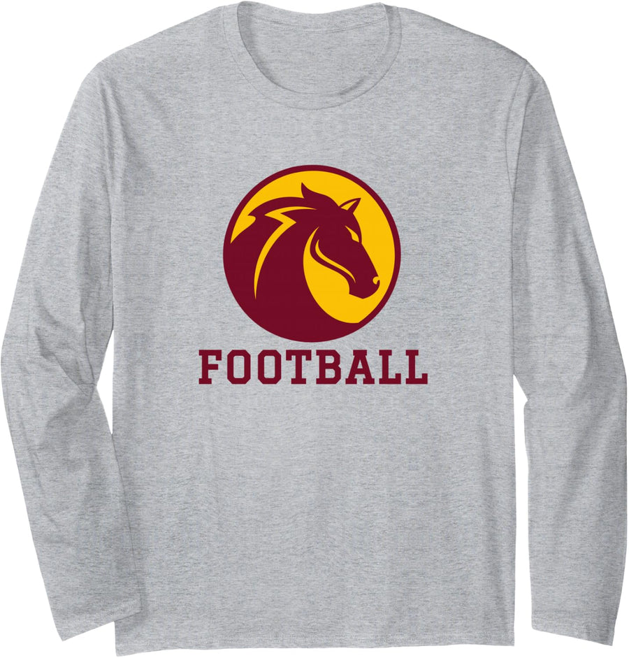 Arts & College Preparatory Logo Football Long Sleeve T-Shirt - Adult Unisex Heather Grey