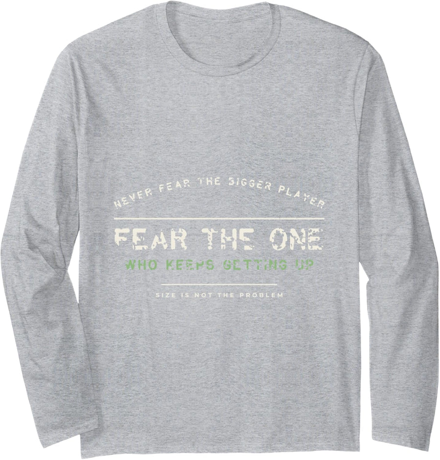 Never Fear The Bigger Player - Rugby Long Sleeve T-Shirt - Adult Unisex Heather Grey