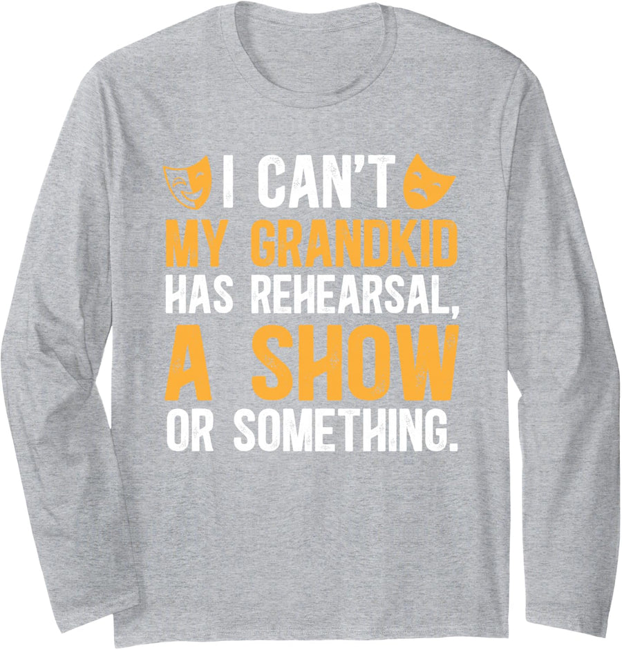 Theatre Grandpa Theater Grandfather Theatre Actress Grandpa Long Sleeve T-Shirt - Adult Unisex Heather Grey