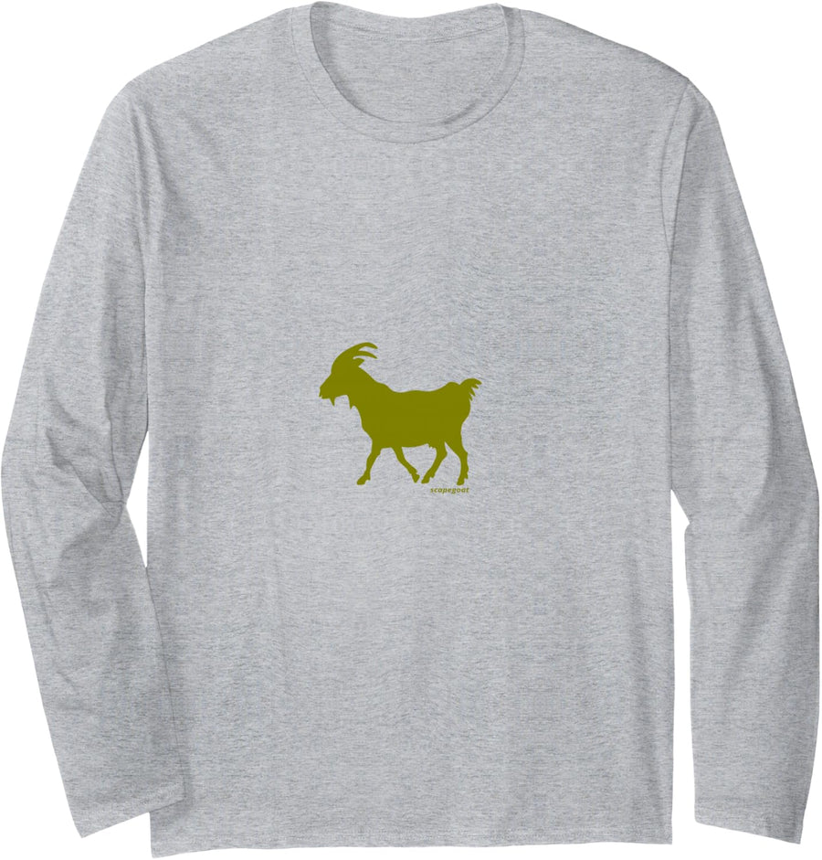 Scapegoat Olive Long Sleeve T-Shirt - Adult Unisex Heather Grey