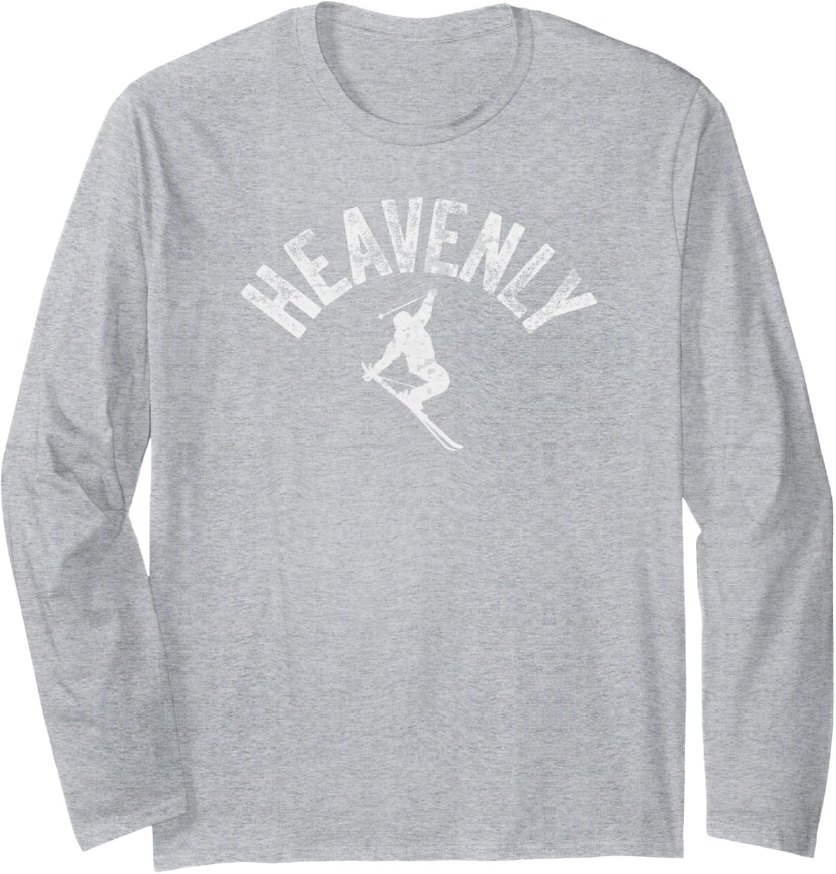 Ski Heavenly Vintage California Skiing Cool Cali Skier Gear Long Sleeve T-Shirt - Adult Unisex Heather Grey