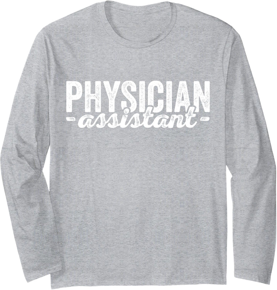 Physician Assistant PA Long Sleeve T-Shirt - Adult Unisex Heather Grey