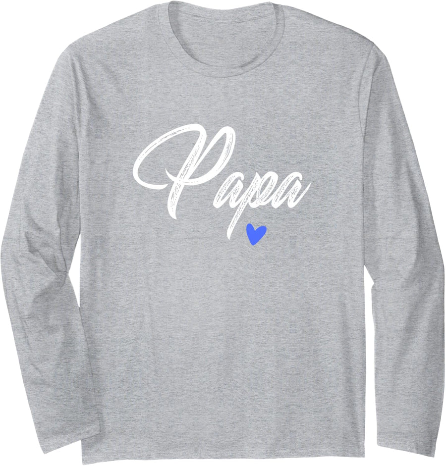 Papa Long Sleeve T-Shirt - Adult Unisex Heather Grey