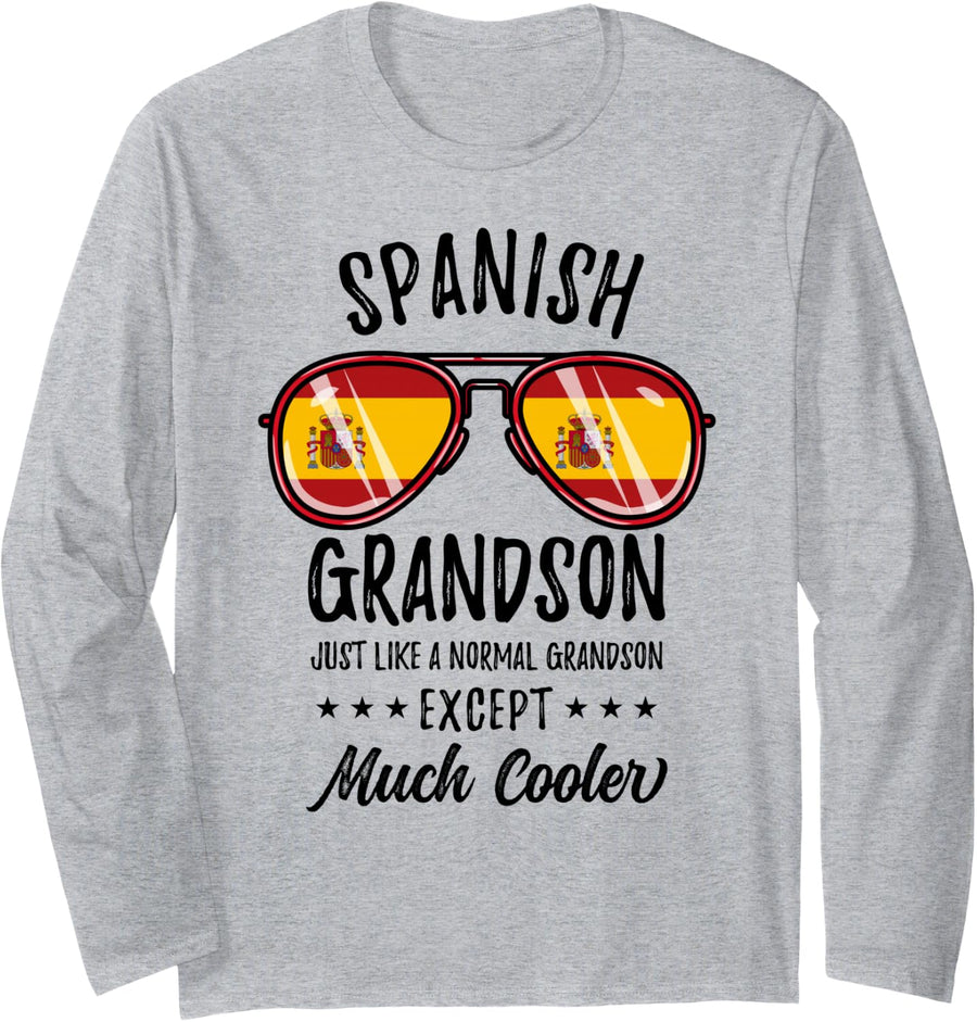 Matching Spanish Grandson Long Sleeve T-Shirt - Adult Unisex Heather Grey
