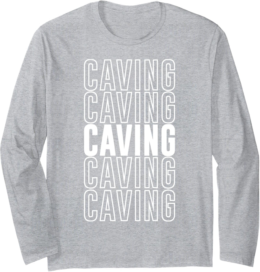 Caving Long Sleeve T-Shirt - Adult Unisex Heather Grey