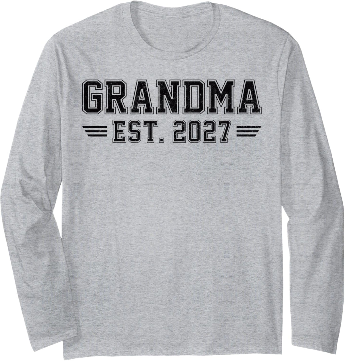 Promoted to Grandma Est. 2027 Pregnancy Announcement Gifts Long Sleeve T-Shirt - Adult Unisex Heather Grey