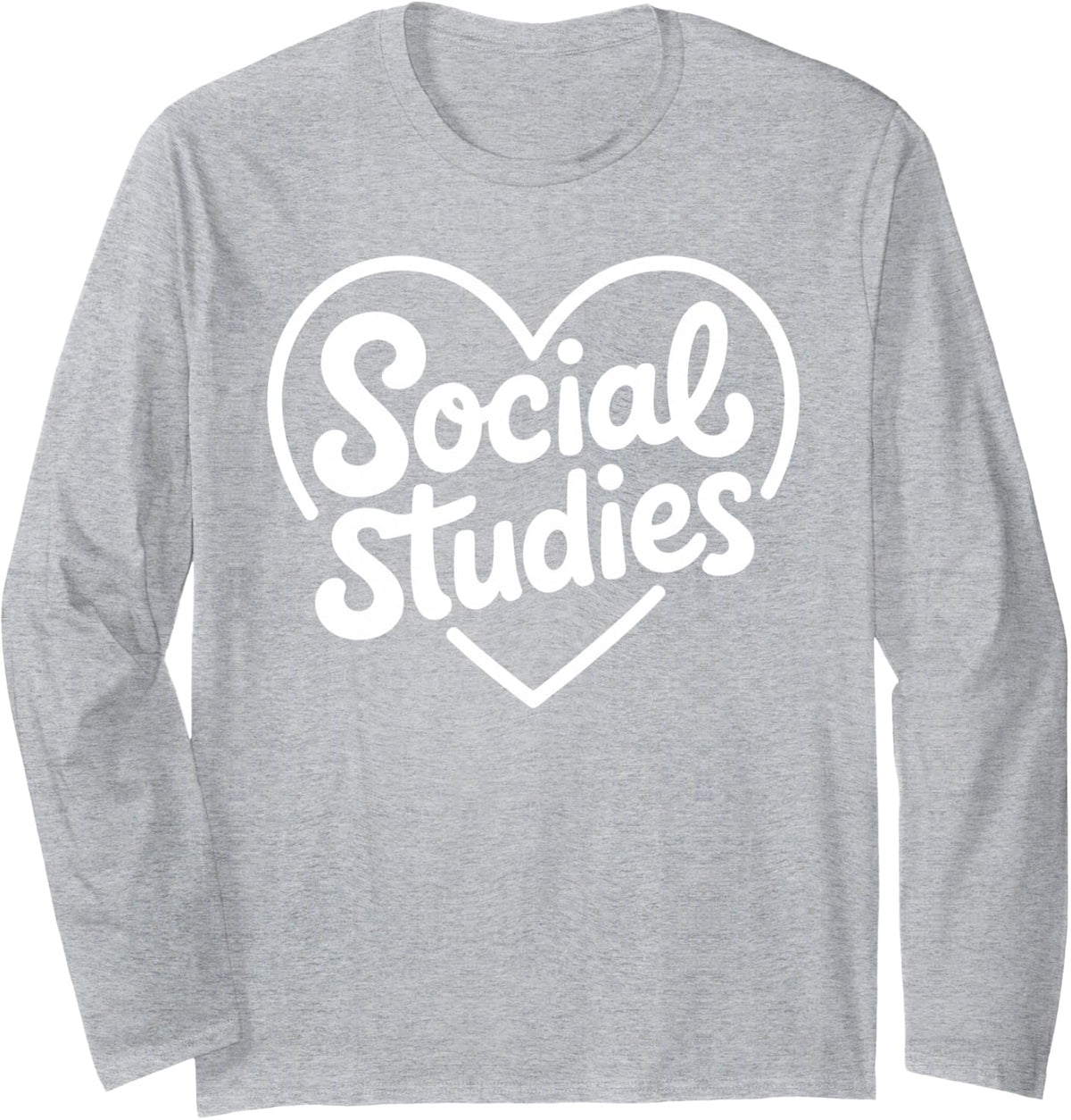 Cute Social Studies Art for Men Women Social Studies Teacher Long Sleeve T-Shirt - Adult Unisex Heather Grey