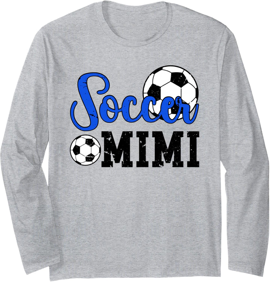 Soccer Mimi Grandma Mimi Of A Soccer Player Mimi Long Sleeve T-Shirt - Adult Unisex Heather Grey