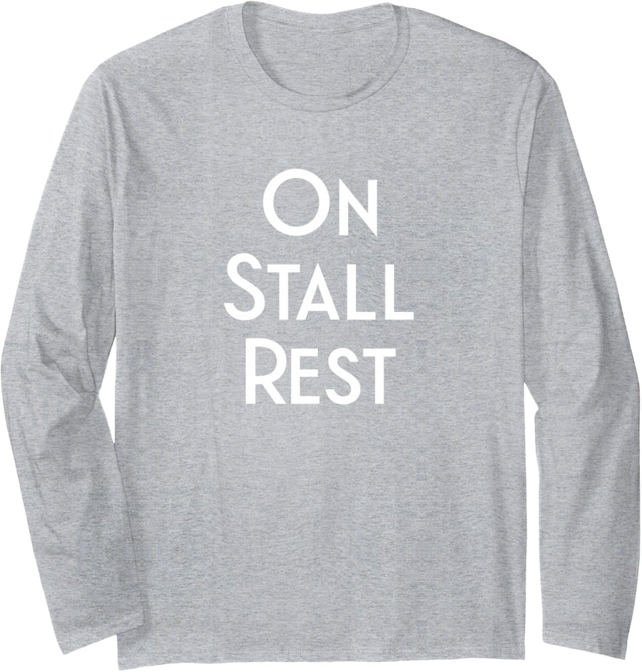 Get Well Horse Gifts On Stall Rest Long Sleeve T-Shirt - Adult Unisex Heather Grey