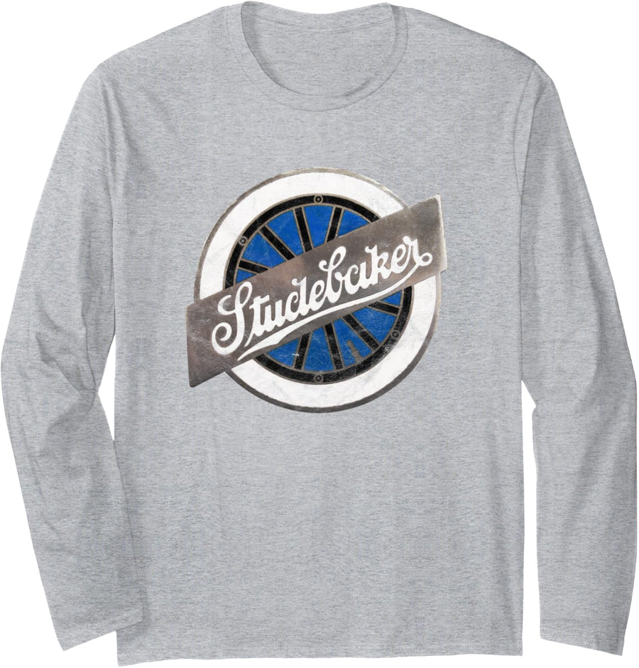 Vintage Car Retro Logo Emblem - Studebaker Corp. (1911-1954) Long Sleeve T-Shirt - Adult Unisex Heather Grey