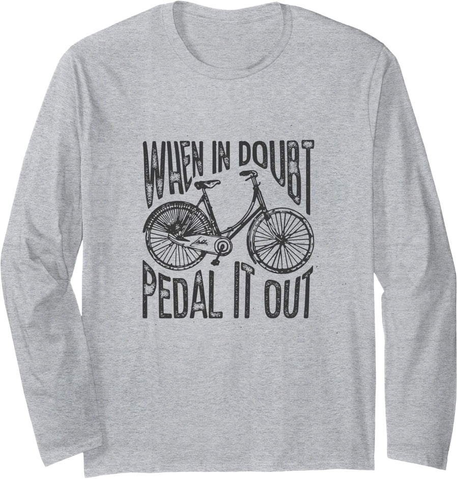 Cycling - Mountain Bike - Just Enjoy Ride - Live Love Ride Long Sleeve T-Shirt - Adult Unisex Heather Grey