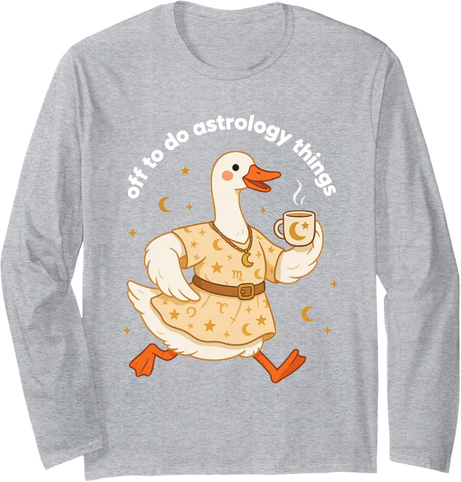 Astrology Astrologer Zodiac Horoscopes Long Sleeve T-Shirt - Adult Unisex Heather Grey