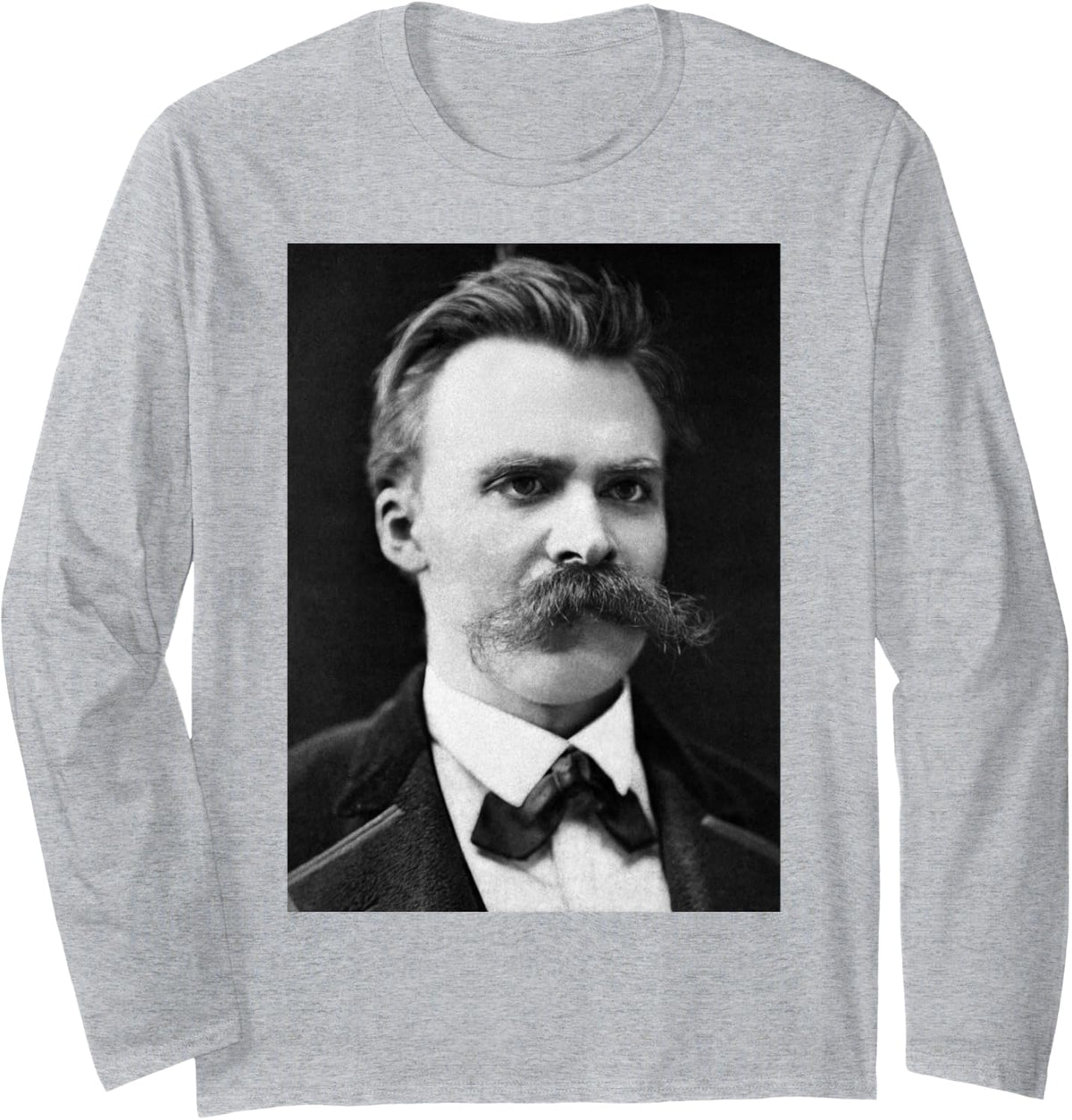 Friedrich Nietzsche Philosopher Philosophy Thinker Morality Long Sleeve T-Shirt - Adult Unisex Heather Grey