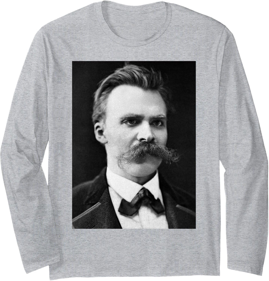 Friedrich Nietzsche Philosopher Philosophy Thinker Morality Long Sleeve T-Shirt - Adult Unisex Heather Grey