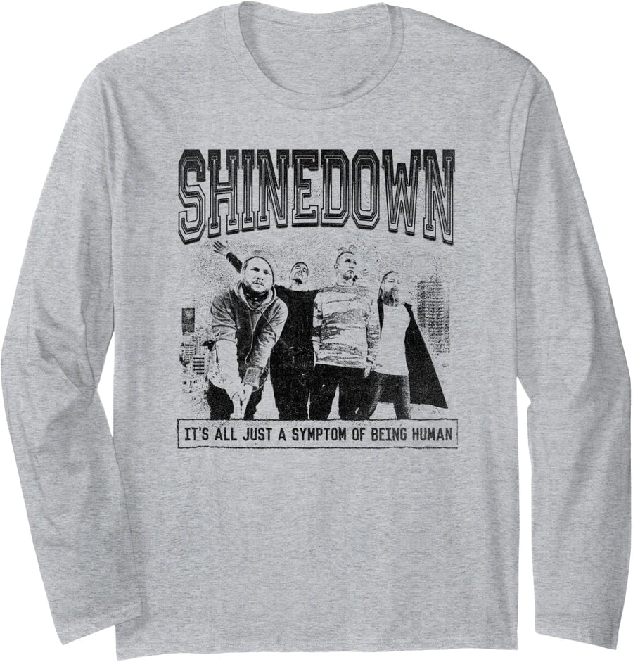 Shinedown Being Human Long Sleeve T-Shirt - Adult Unisex Heather Grey