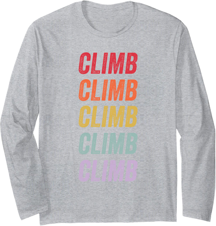Climb Long Sleeve T-Shirt - Adult Unisex Heather Grey