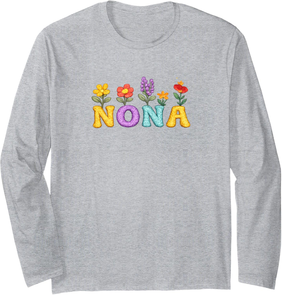 Nona Long Sleeve T-Shirt - Adult Unisex Heather Grey