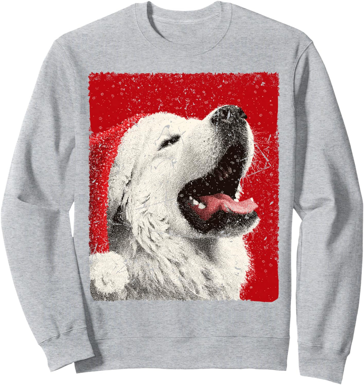 I Love My Great Pyrenees Dog Mom and Dad Christmas Dogs Sweatshirt - Adult Unisex Heather Grey