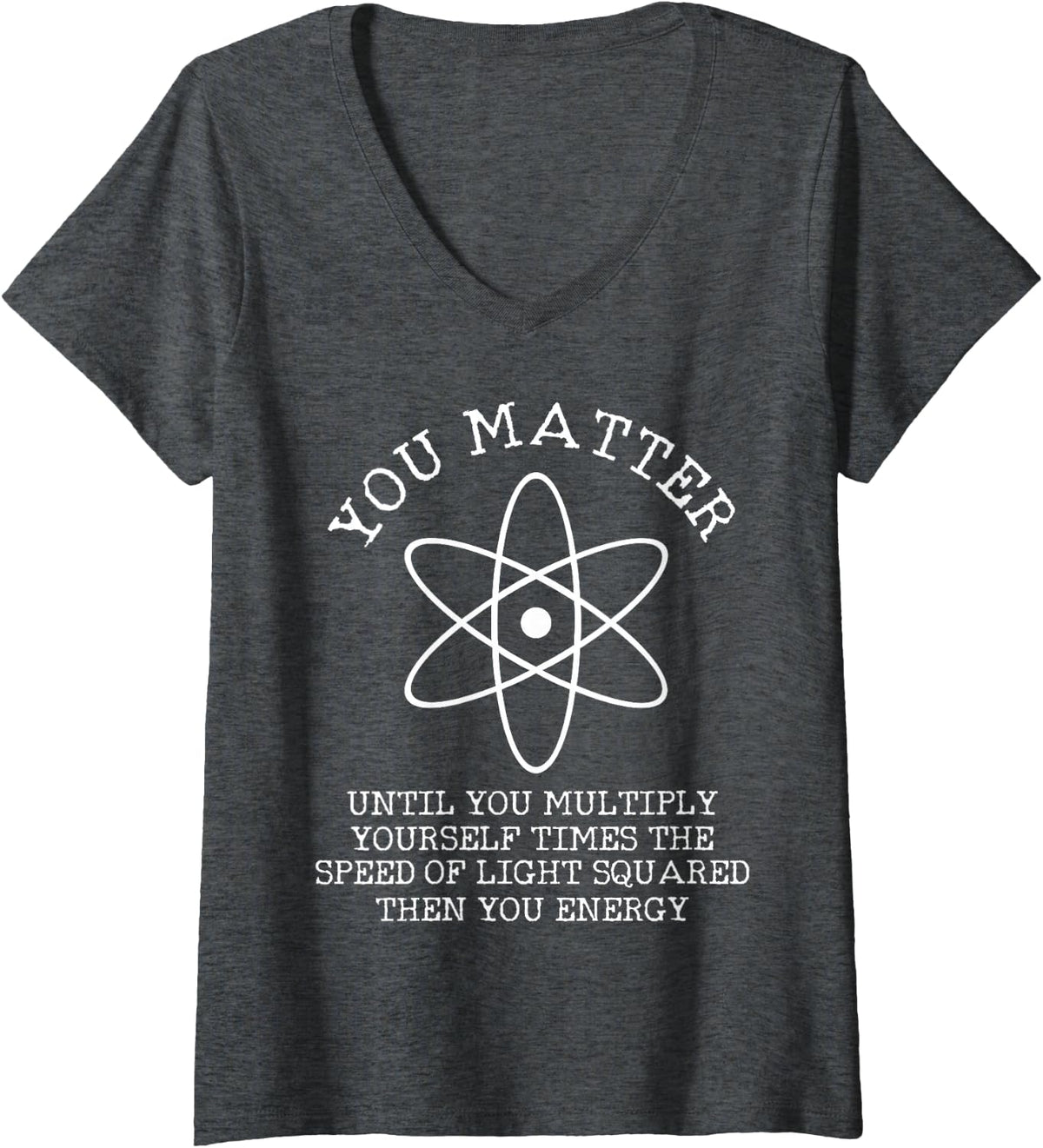 Womens Science V-Neck T-Shirt - Dark Heather Grey
