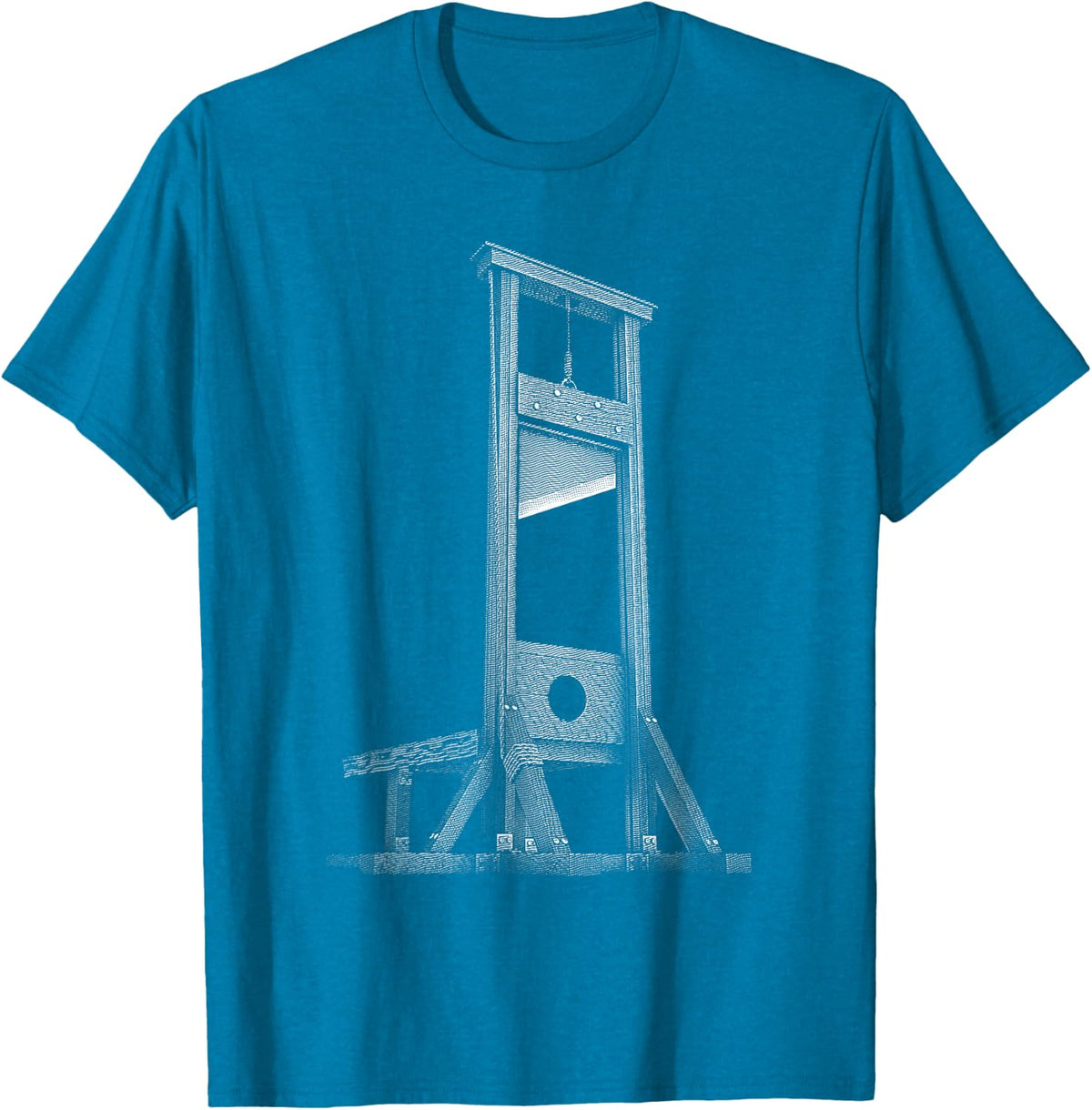 Guillotine Time French Revolution Guillotine T-Shirt, Men's Black Cotton 60% Polyester 40% Classic Fit Crew Neck Short