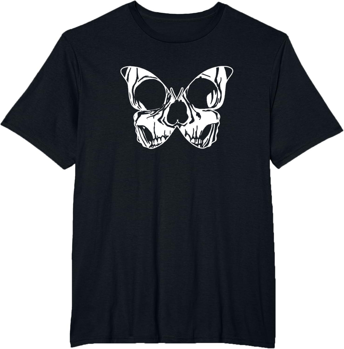 Skull Butterfly Dark Aesthetic Goth Gothic Soft Grunge Punk T-Shirt - Black