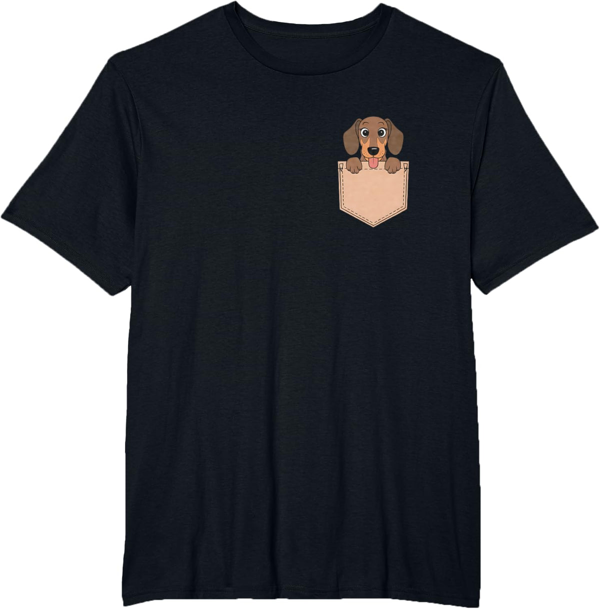 Dachshunds In Pocket Dog Owner Cute Puppy Lover Men Women Kids T-Shirt - Black