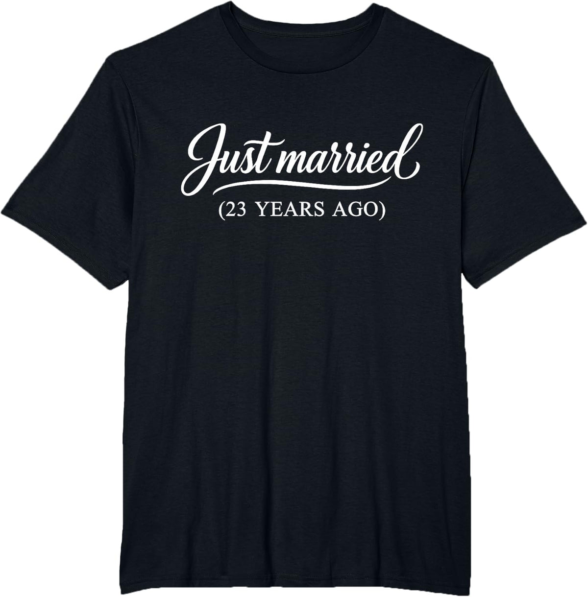 Just Married 23 Years Ago Funny 23rd Wedding Anniversary T-Shirt - Black