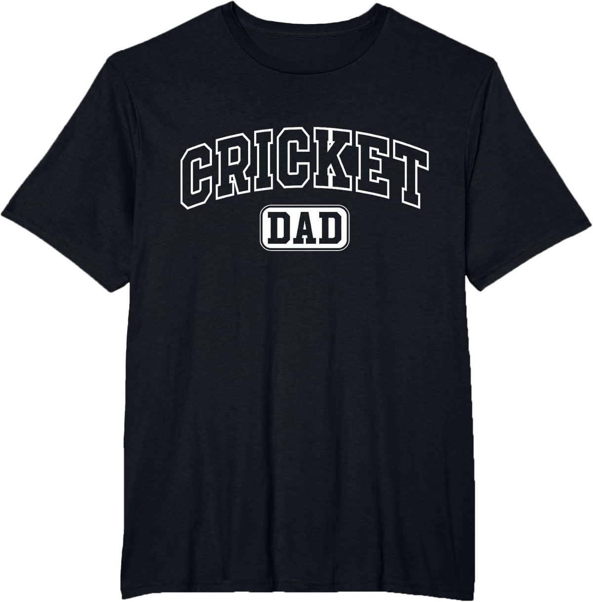 Cricket Dad Athletic Lettering Coach Player T-Shirt - Black