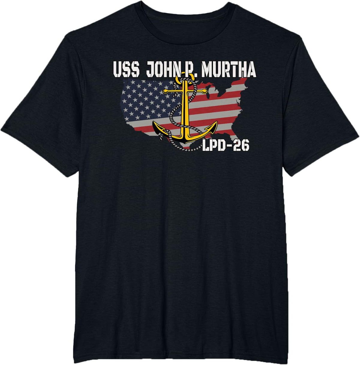 USS John P. Murtha LPD-26 Landing Platform Dock Veterans Day T-Shirt - Black
