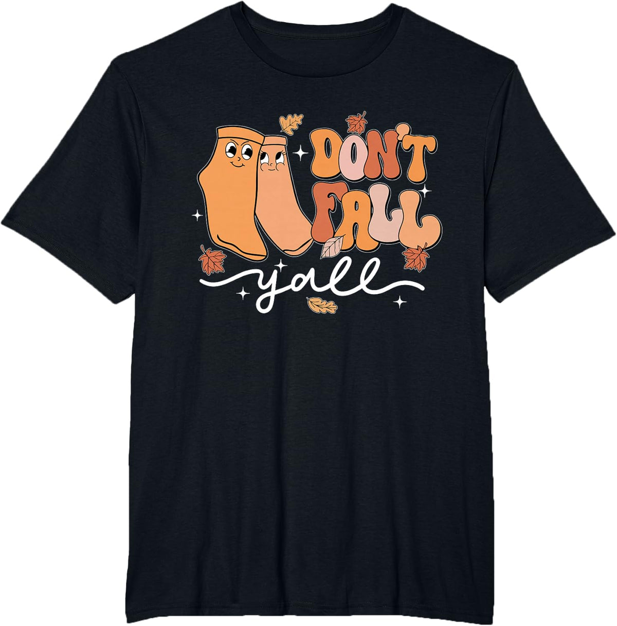 Funny Socks Don't Fall Y'all Fall Prevention PT Halloween T-Shirt - Black