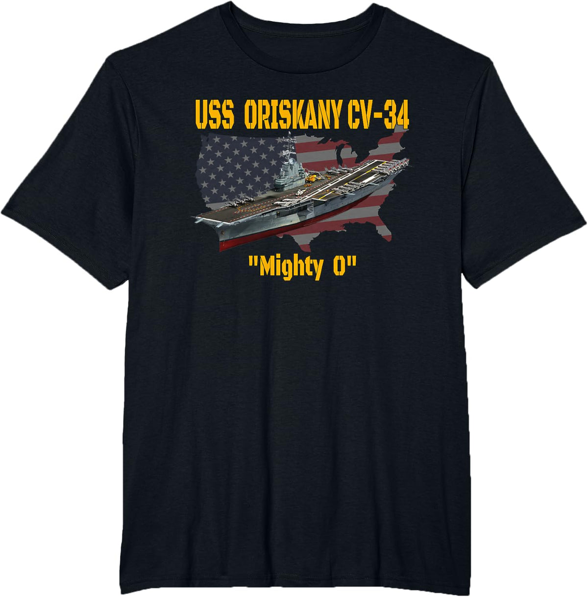 Aircraft Carrier USS Oriskany CV-34 Veteran Day Father Day T-Shirt - Black