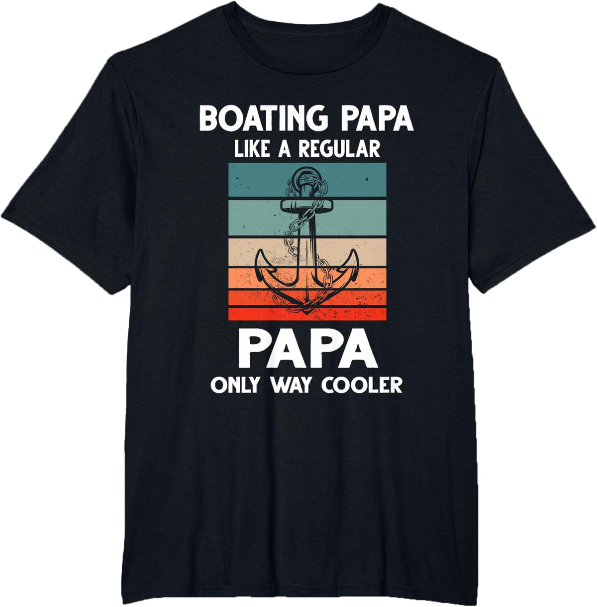 Boating Papa wie ein regelärer Papa Kapitän T-Shirt - Black