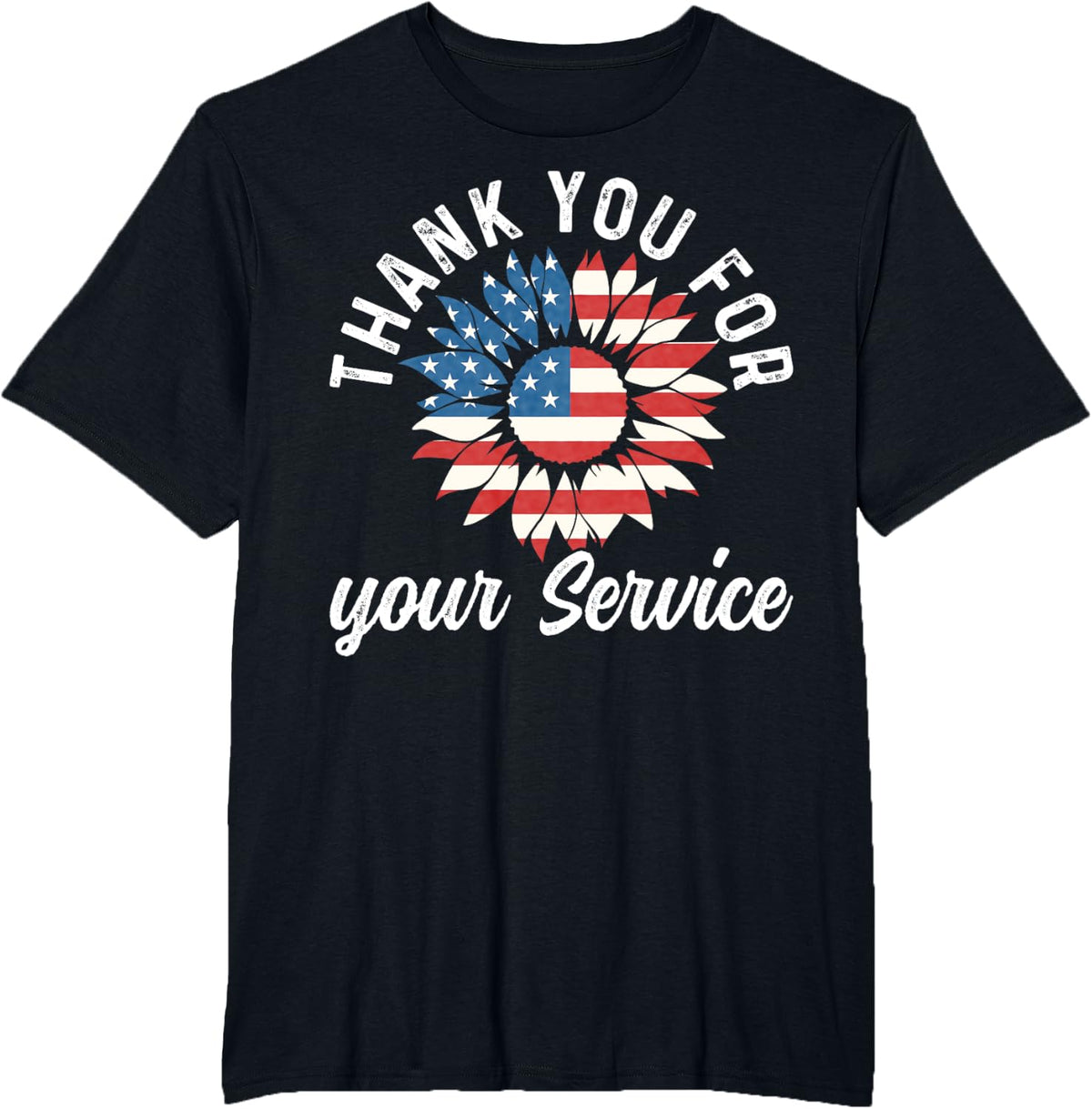 Thank You Veterans Thank You For Your Service Patriotic T-Shirt - Black