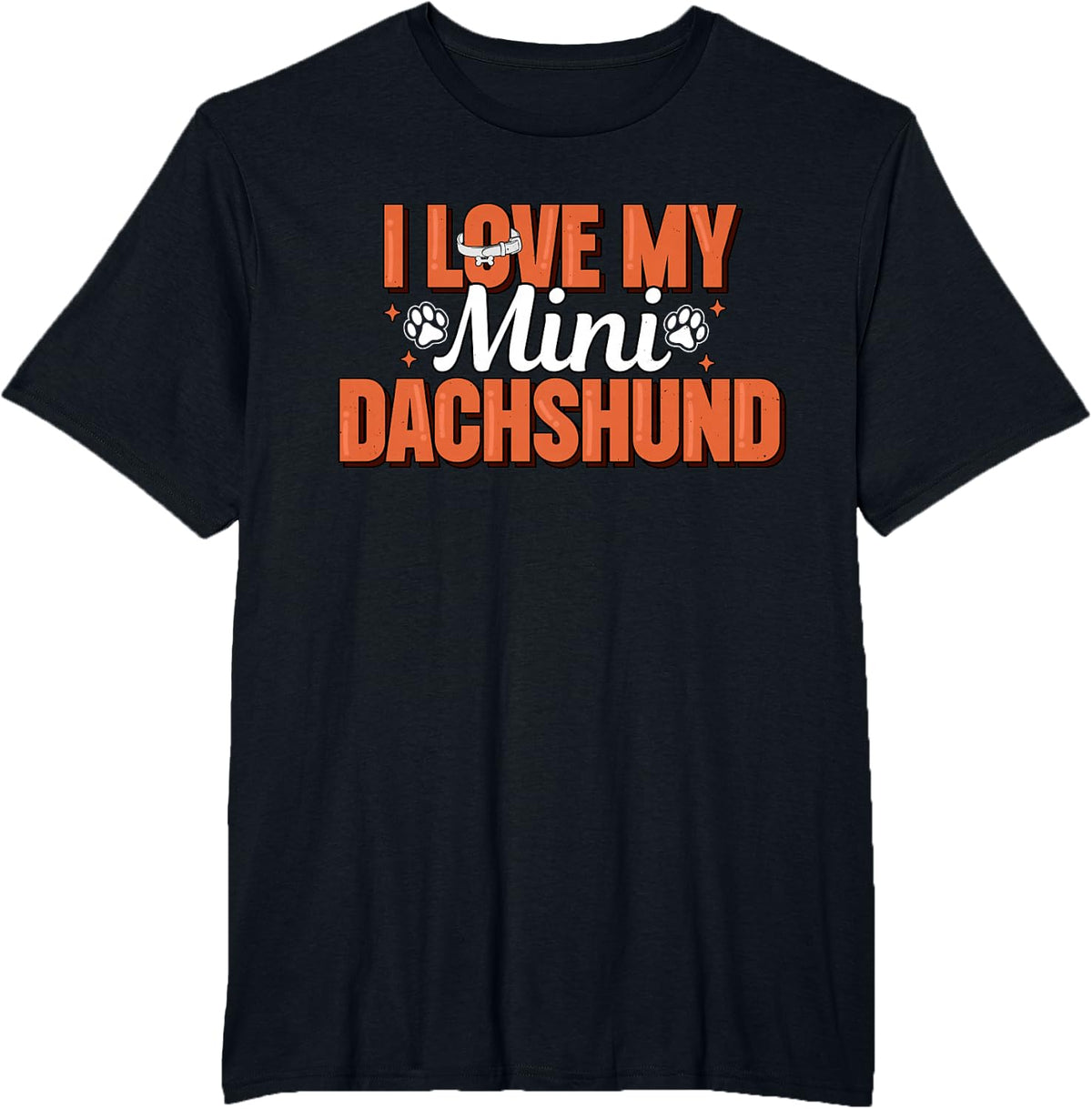 I Love My Mini Dachshund Miniature Wiener Dog Doxie Lover T-Shirt - Black