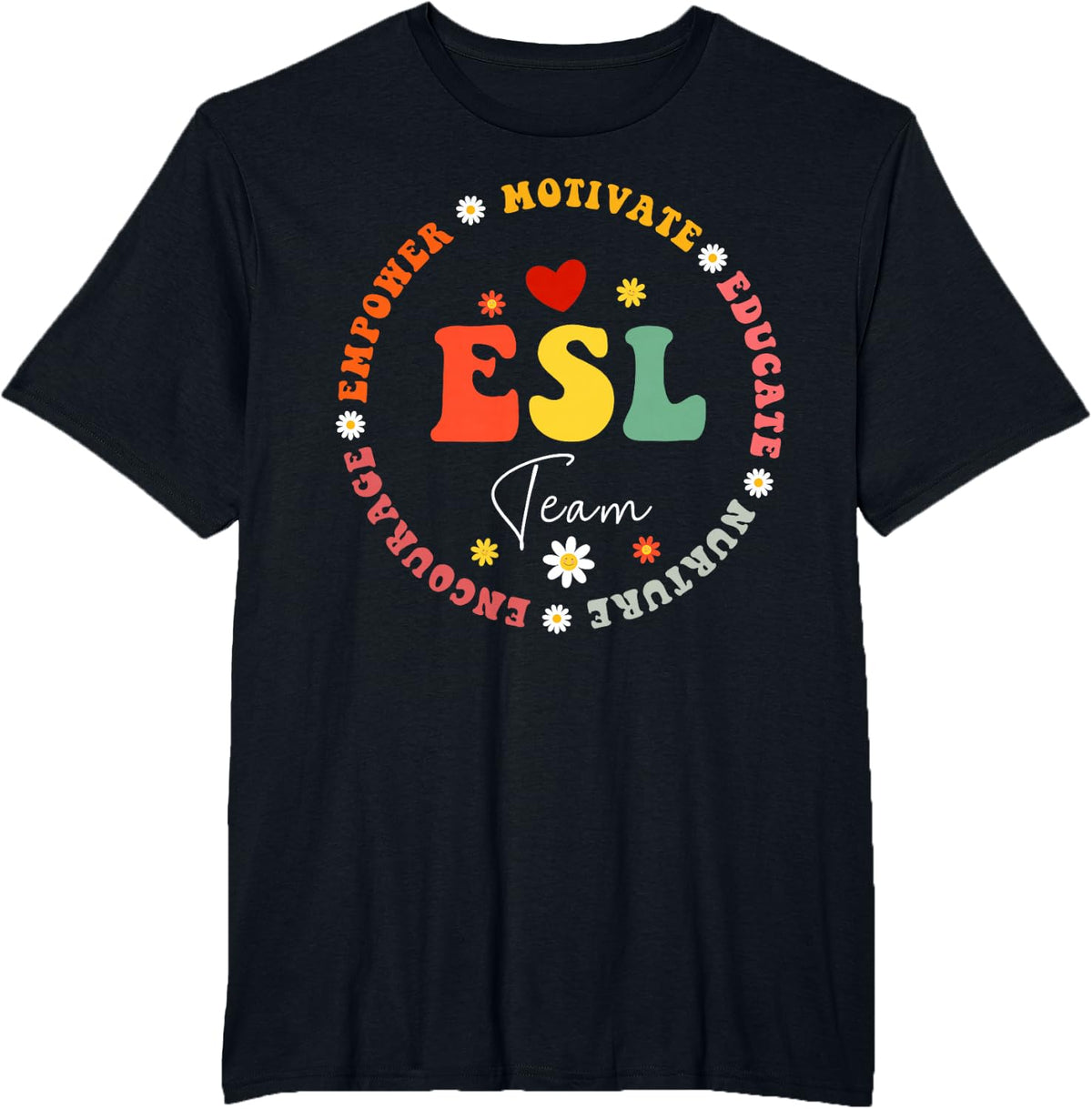 ESL Team Teacher English As A Second Language Squad Linguist T-Shirt - Black