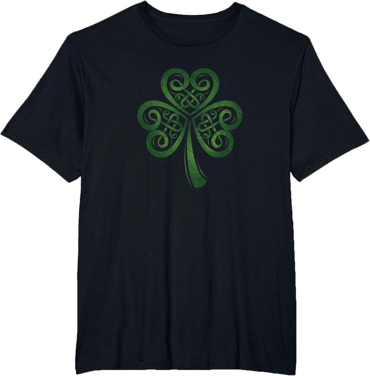 Heart of Ireland Shamrock Celtic Knot Irish Shirt in Green T-Shirt - Black