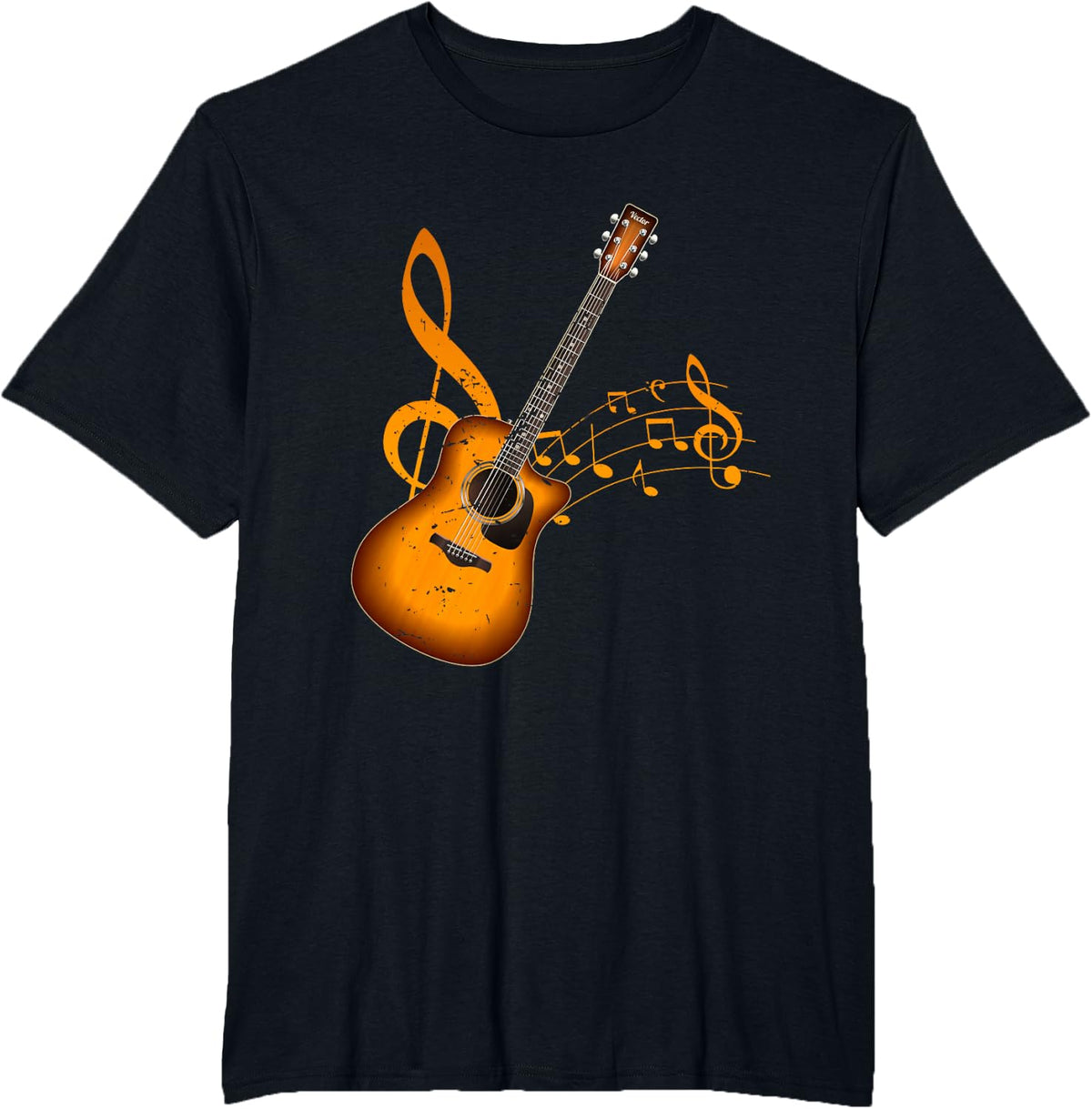 Acoustic Guitar Shirt Guitarist Musician Gift T-Shirt - Black