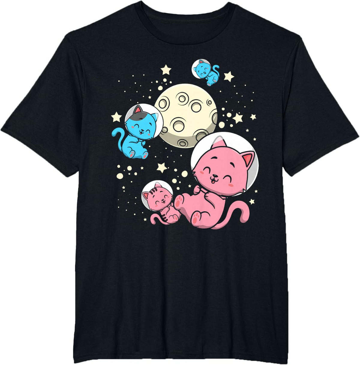 Transgender Space Cat Trans Flag Transexual Cat Lover LGBT T-Shirt - Black