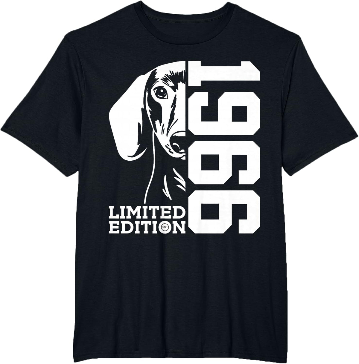 60th Birthday Dachshund Tee Limited Edition 1966 T-Shirt for Dog Lovers - Black