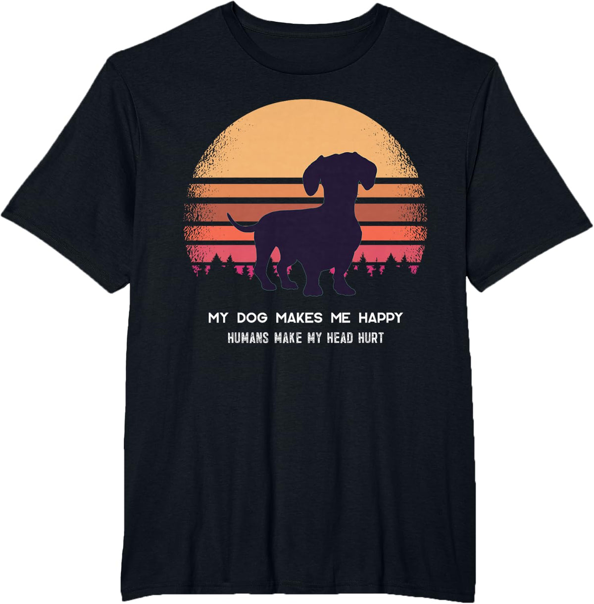 Dachshund Doxie Wiener Sausage Dog T-Shirt for Men Women Kids - Black